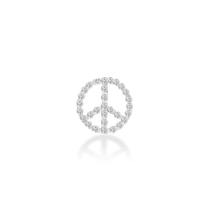 Mono Earring Ginette NY Solo Diamond Peace &amp; Love Stud Rose Gold