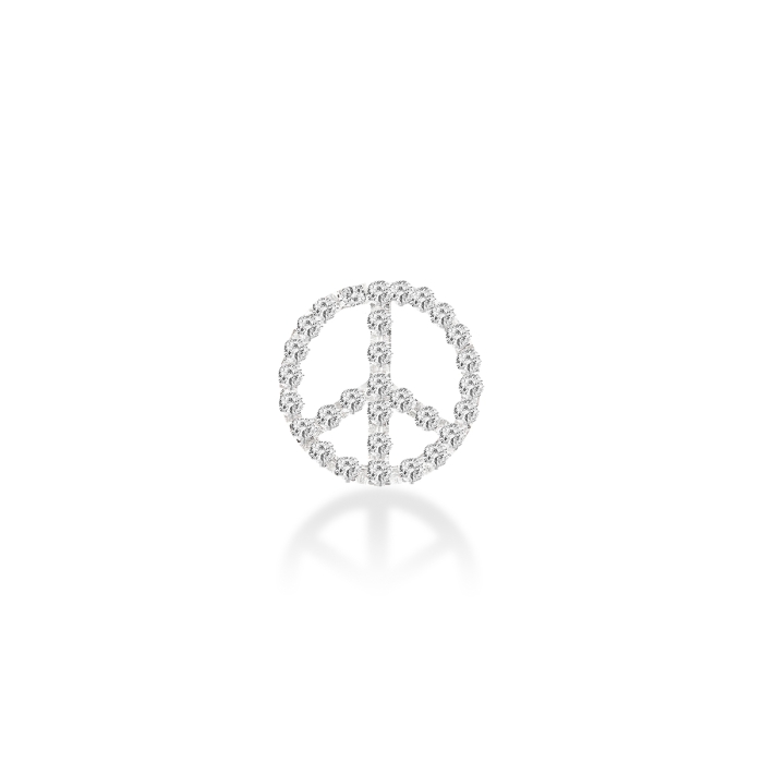 Mono Boucle d'Oreille Ginette NY Solo Diamond Peace & Love Stud Or Rose