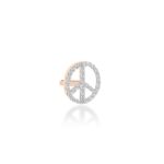 Mono Boucle d'Oreille Ginette NY Solo Diamond Peace & Love Stud Or Rose