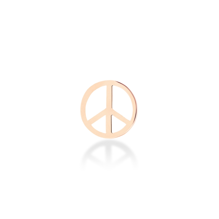 Mono Boucle d'Oreille Ginette NY Solo Peace & Love Stud Or Rose