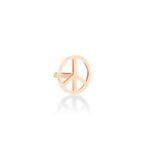 Mono Earring Ginette NY Solo Peace &amp; Love Stud Rose Gold