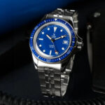 Montre Yema Superman Swiss Edition Auto Cadran Bleu Bracelet Acier