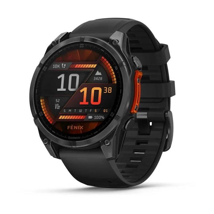 Montre Garmin Fenix 8 Amoled Acier Gray Connectée Bracelet Caoutchouc 47MM