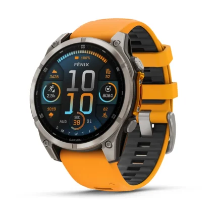 Montre Garmin Fenix 8 Amoled Sapphire Titanium Connectée Bracelet Caoutchouc 47MM