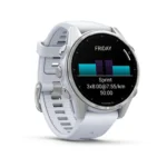 Montre Garmin Fenix 8 Amoled Acier Silver Connectée Bracelet Caoutchouc 43MM