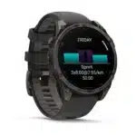 Montre Garmin Fenix 8 Amoled Sapphire Titane Carbon Gray DLC Connectée Bracelet Caoutchouc 47MM