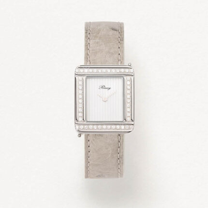 Montre Poiray Ma Première Acier & Diamants Cadran Blanc Bracelet Cuir