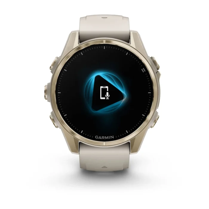 Montre Garmin Fenix 8 Amoled Sapphire Soft Gold Connectée Bracelet Caoutchouc 43MM