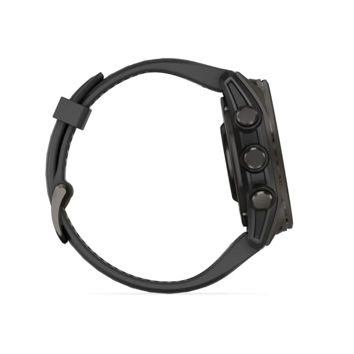 Montre Garmin Fenix 8 Amoled Sapphire Titane Carbon Gray DLC Connectée Bracelet Caoutchouc 43MM