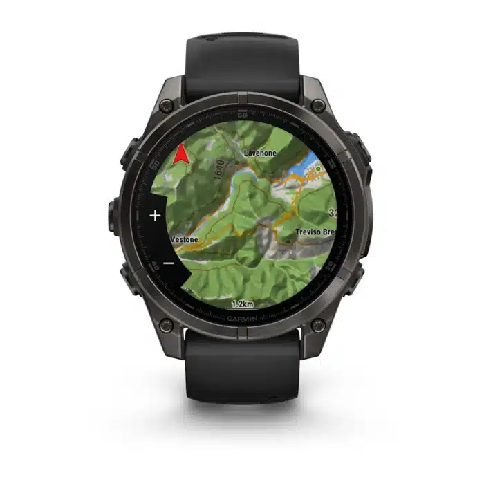 Montre Garmin Fenix 8 Amoled Sapphire Titane Carbon Gray DLC Connectée Bracelet Caoutchouc 47MM