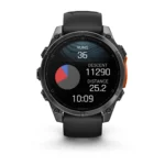 Montre Garmin Fenix 8 Amoled Acier Gray Connectée Bracelet Caoutchouc 47MM