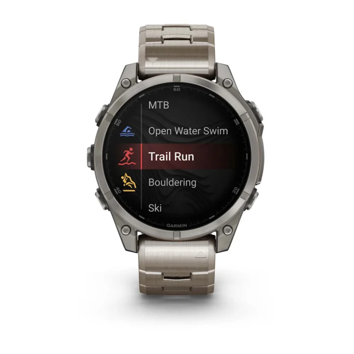 Montre Garmin Fenix 8 Amoled Sapphire Titanium Connectée Bracelet Acier + Caoutchouc 47MM