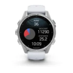 Montre Garmin Fenix 8 Amoled Acier Silver Connectée Bracelet Caoutchouc 43MM