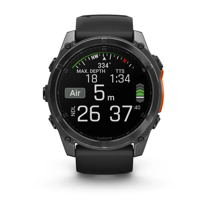 Montre Garmin Fenix 8 Amoled Acier Gray Connectée Bracelet Caoutchouc 51MM