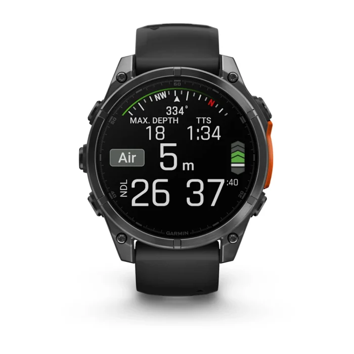 Montre Garmin Fenix 8 Amoled Acier Gray Connectée Bracelet Caoutchouc 47MM