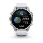 Montre Garmin Fenix 8 Amoled Acier Silver Connectée Bracelet Caoutchouc 43MM