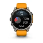 Montre Garmin Fenix 8 Amoled Sapphire Titanium Connectée Bracelet Caoutchouc 47MM