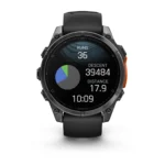 Montre Garmin Fenix 8 Amoled Acier Gray Connectée Bracelet Caoutchouc 47MM