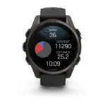 Montre Garmin Fenix 8 Amoled Sapphire Titane Carbon Gray DLC Connectée Bracelet Caoutchouc 43MM