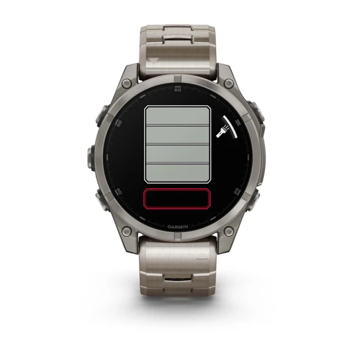 Montre Garmin Fenix 8 Amoled Sapphire Titanium Connectée Bracelet Acier + Caoutchouc 47MM