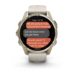 Montre Garmin Fenix 8 Amoled Sapphire Soft Gold Connectée Bracelet Caoutchouc 43MM