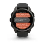 Montre Garmin Fenix 8 Amoled Sapphire Titane Carbon Gray DLC Connectée Bracelet Caoutchouc 43MM