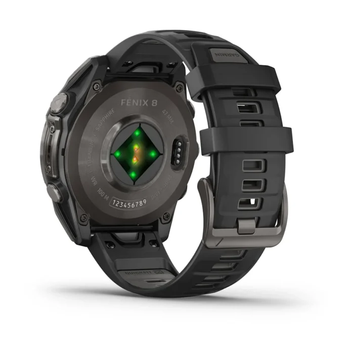 Montre Garmin Fenix 8 Amoled Sapphire Titane Carbon Gray DLC Connectée Bracelet Caoutchouc 47MM