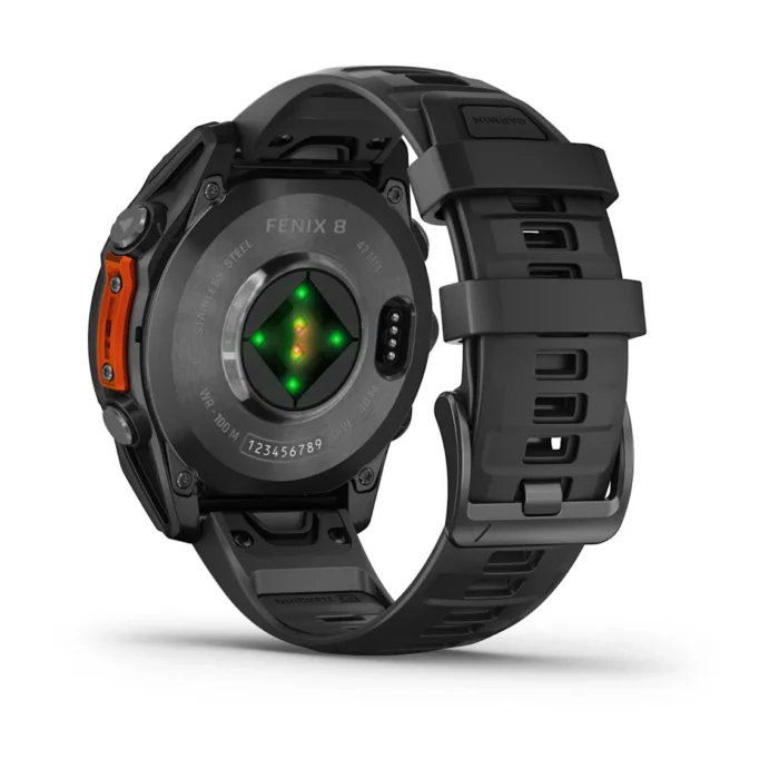 Montre Garmin Fenix 8 Amoled Acier Gray Connectée Bracelet Caoutchouc 47MM