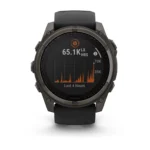 Montre Garmin Fenix 8 Solar Sapphire Titane Carbon Gray DLC Connectée Bracelet Caoutchouc 51MM