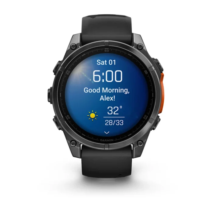 Montre Garmin Fenix 8 Amoled Acier Gray Connectée Bracelet Caoutchouc 47MM