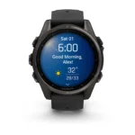 Montre Garmin Fenix 8 Amoled Sapphire Titane Carbon Gray DLC Connectée Bracelet Caoutchouc 43MM