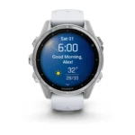 Montre Garmin Fenix 8 Amoled Acier Silver Connectée Bracelet Caoutchouc 43MM