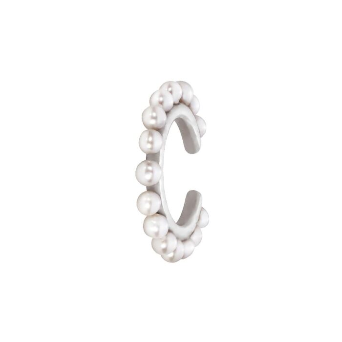 Mono Boucle d&#039;Oreille Redline Si Joli Queen Ear Cuff Perle Or Blanc