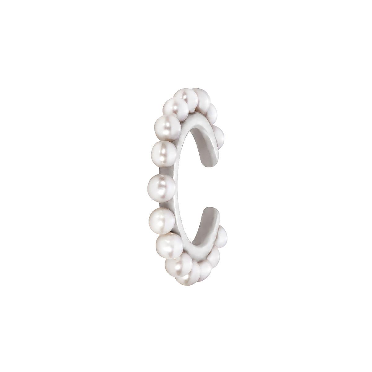 Mono Boucle d&#039;Oreille Redline Si Joli Queen Ear Cuff Perle Or Blanc