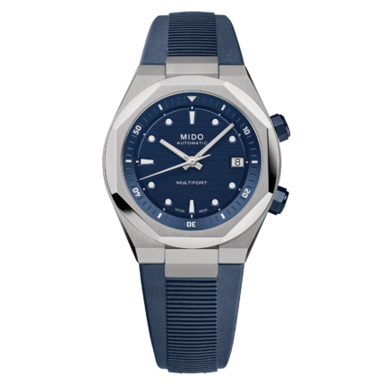 Montre Mido Multifort 8 Two Crowns Auto Cadran Bleu Bracelet Caoutchouc 40MM