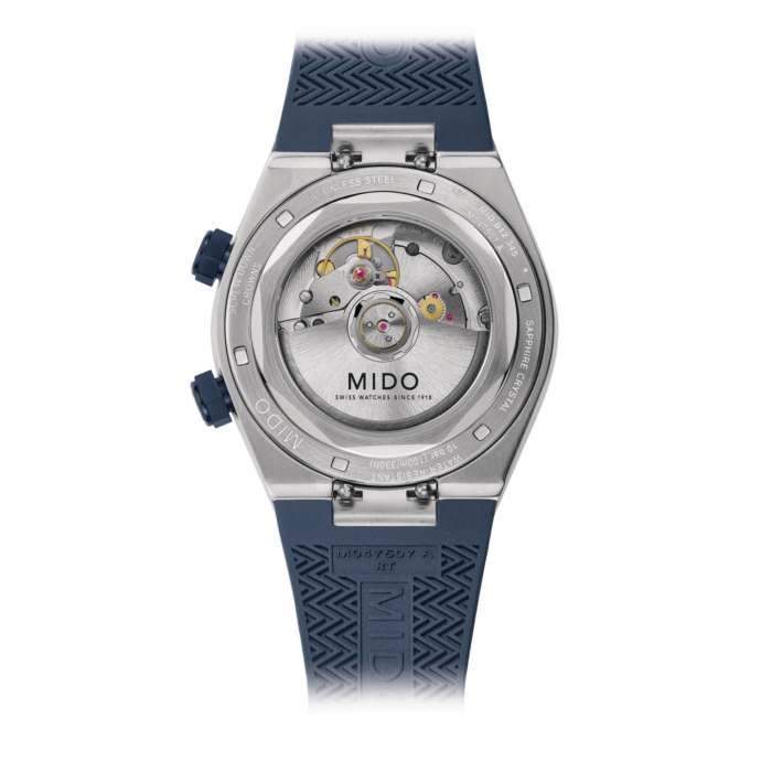 Montre Mido Multifort 8 Two Crowns Auto Cadran Bleu Bracelet Caoutchouc 40MM