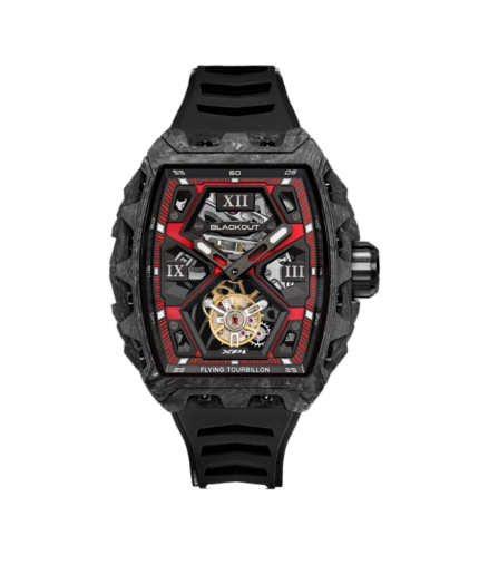 Montre Blackout Watches XP1 Tourbillon LT Red Bracelet Caoutchouc 44MM