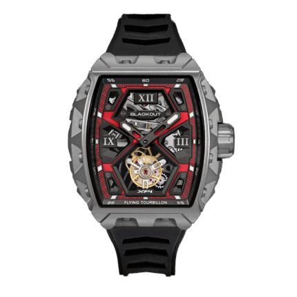 Montre Blackout Watches XP1 Tourbillon Ti Red Bracelet Caoutchouc 44MM