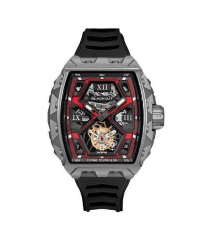 Montre Blackout Watches XP1 Tourbillon Ti Red Bracelet Caoutchouc 44MM