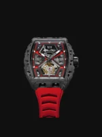 Montre Blackout Watches XP1 Tourbillon LT Red Bracelet Caoutchouc 44MM