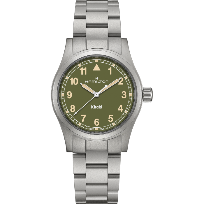 Montre Hamilton Khaki Field Quartz Cadran Vert Bracelet Acier 38MM