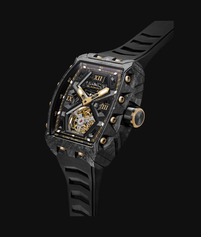 Montre Blackout Watches XP1 Tourbillon LT Gold Bracelet Caoutchouc 44MM