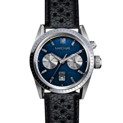 Montre MARCH LA.B Agenda Supra Navy Auto Cadran Bleu Bracelet Cuir 41MM