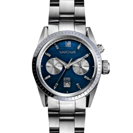 Montre MARCH LA.B Agenda Supra Navy Auto Cadran Bleu Bracelet Acier 41MM
