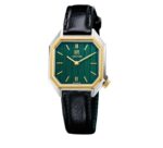 Montre MARCH LA.B Milady Mansart Chevrons Emerald Quartz Cadran Vert Bracelet Cuir 28MM
