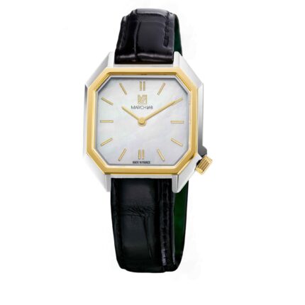 Montre MARCH LA.B Milady Mansart Nacre Quartz Cadran Blanc Bracelet Cuir 28MM