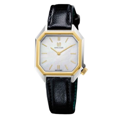 Montre MARCH LA.B Milady Mansart Nacre Quartz Cadran Blanc Bracelet Cuir 28MM