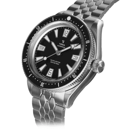 Montre Yema Superman Skin Diver CMM.20 Auto Cadran Noir Bracelet Acier 39.5MM