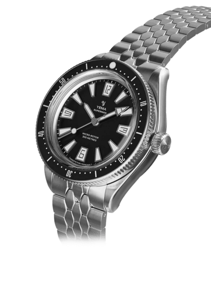 Montre Yema Superman Skin Diver CMM.20 Auto Cadran Noir Bracelet Acier 39.5MM