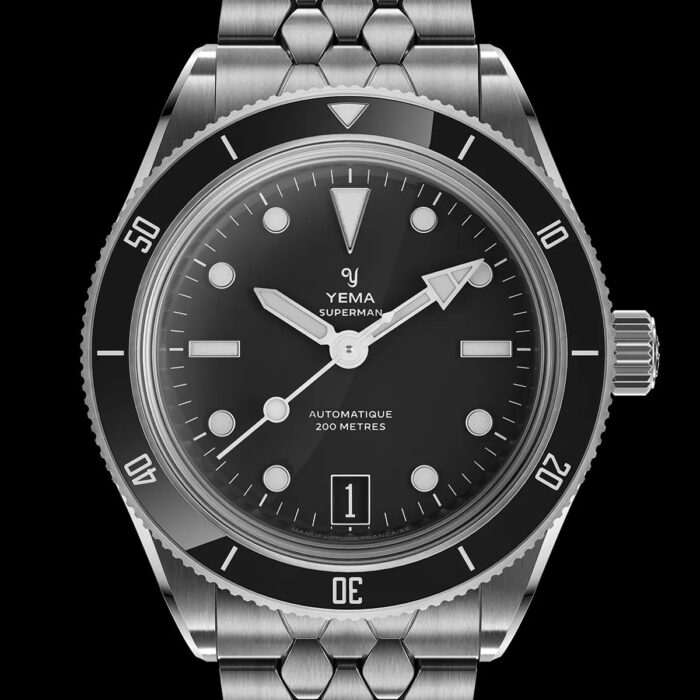 Montre Yema Superman Dato CMM.10 Auto Cadran Noir Bracelet Acier 41MM